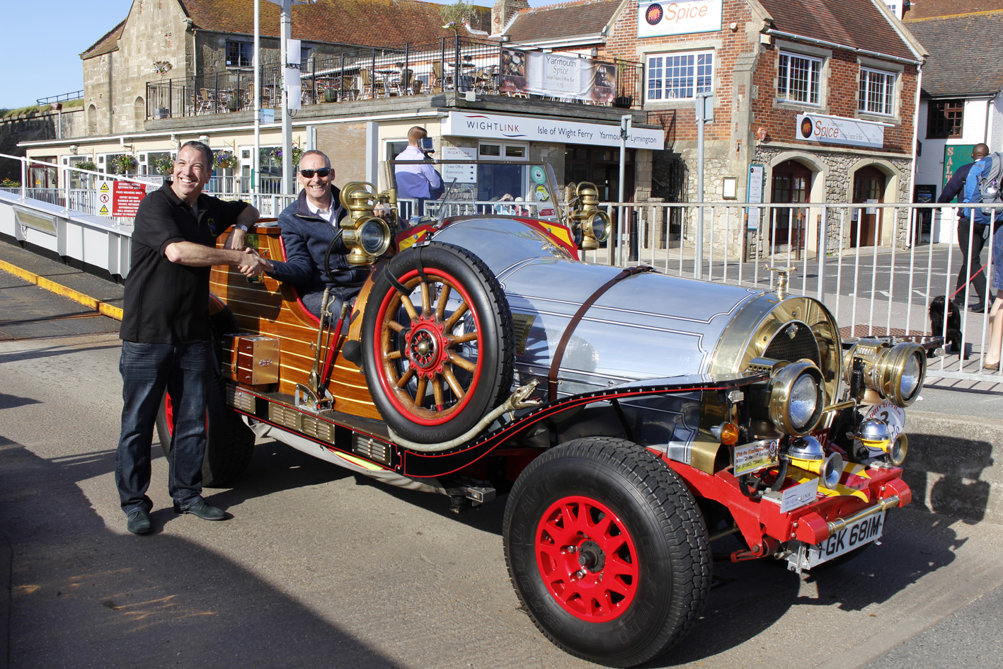 Chitty Chitty Bang Bang car at Wightlink's port