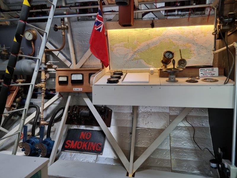 Inside HMS Bond, a replica submarine at Windmill Campersite, Isle of Wight