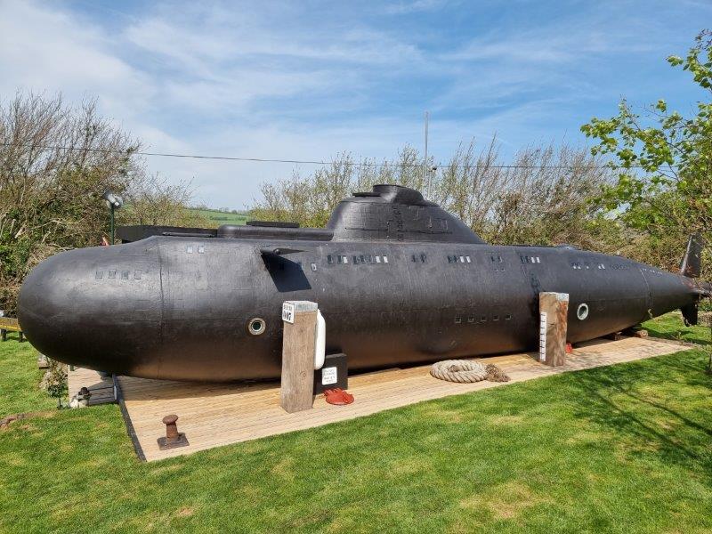 HMS Bond, a replica submarine at Windmill Campersite on the Isle of Wight