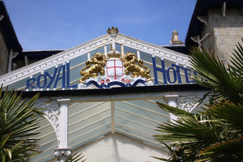 The entrance to the Royal Hotel, Ventnor, Isle of Wight