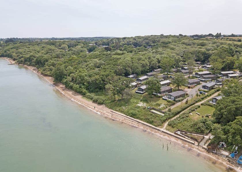 Aerial view of Woodside Bay Coastal Retreat