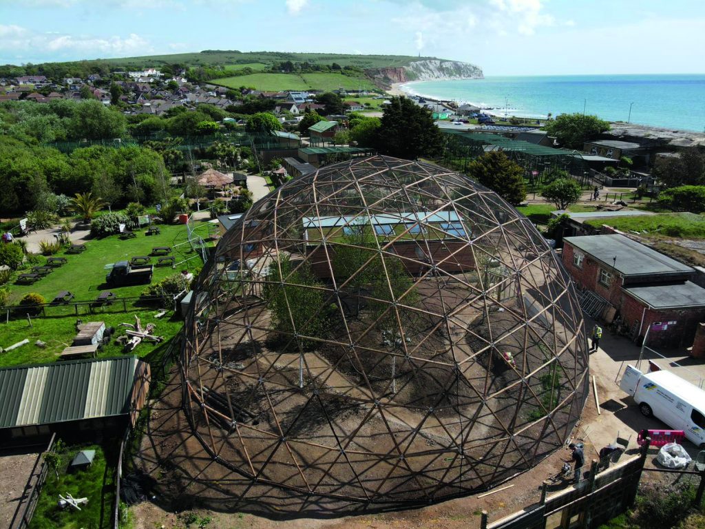 Wildheart trust dome during construction, Isle of Wight - thanks to The Wildheart Trust