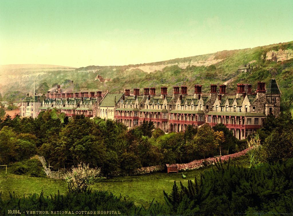 Historic photo of the Royal Ventnor Hospital which is now where Ventnor Botanic Gardens stands