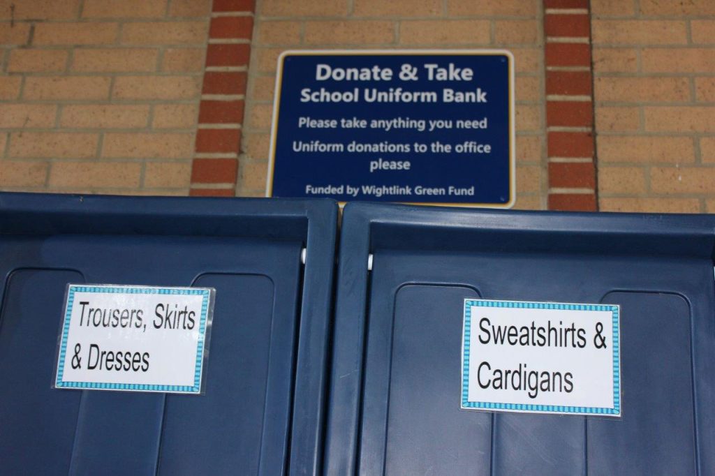 Donate and Take lockers for school uniform at Dover Park School