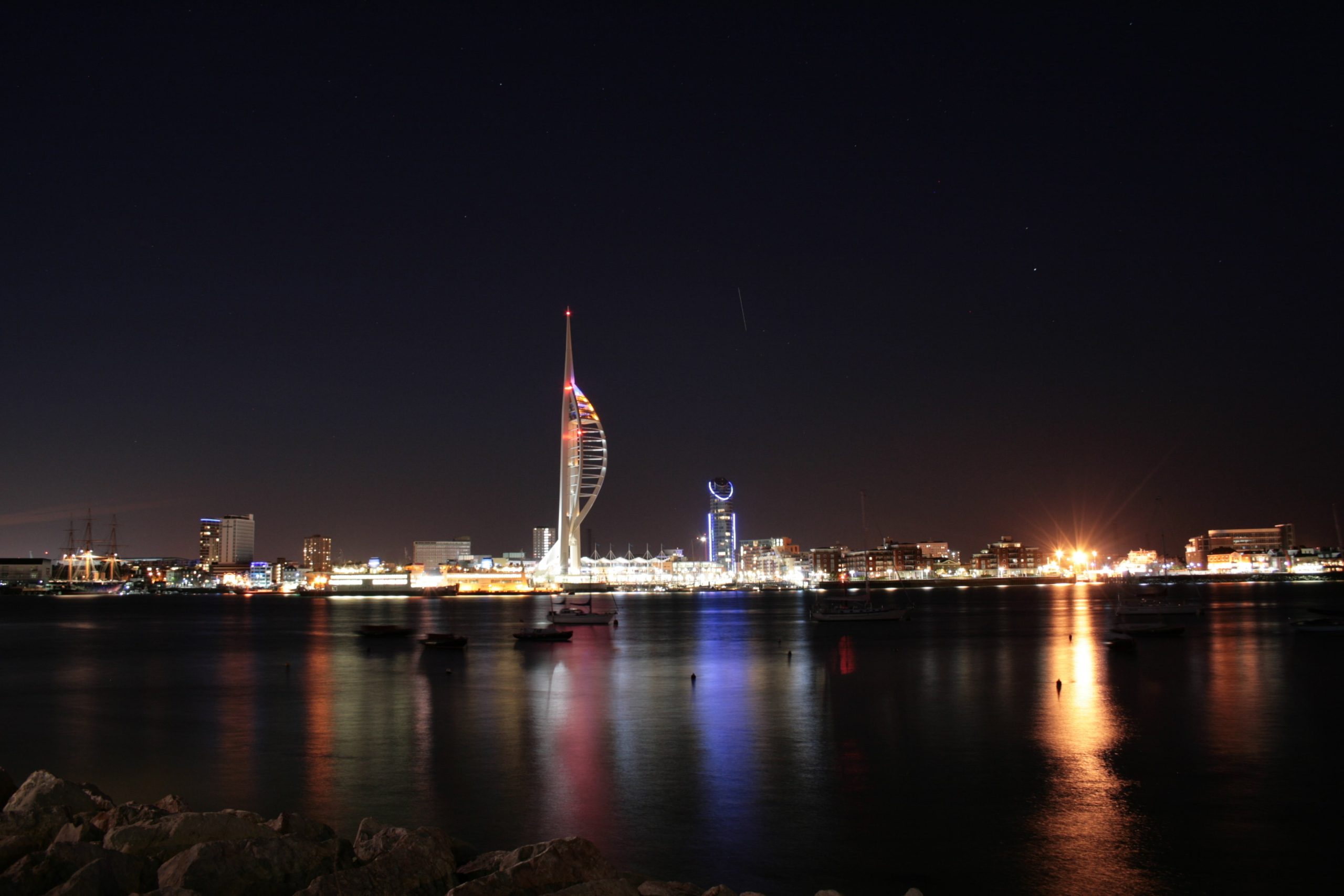 Portsmouth Harbour at night