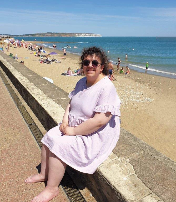 Isle of Wight Resident Anna Constable on the beach