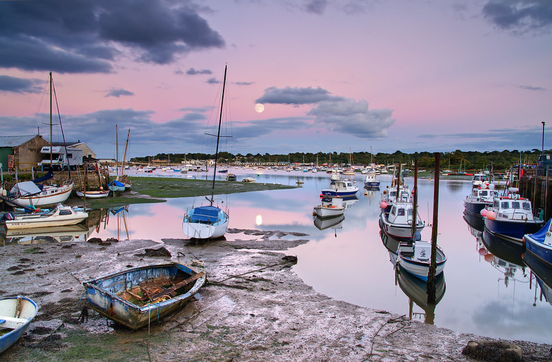 Boats and water at Bembridge Harbour Isle of Wight