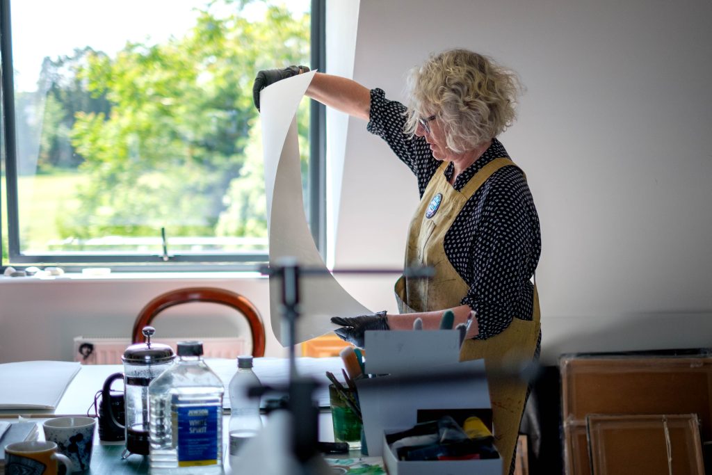 An image of an artist in a studio at work (credit Vincent Dupont Blckshaw)