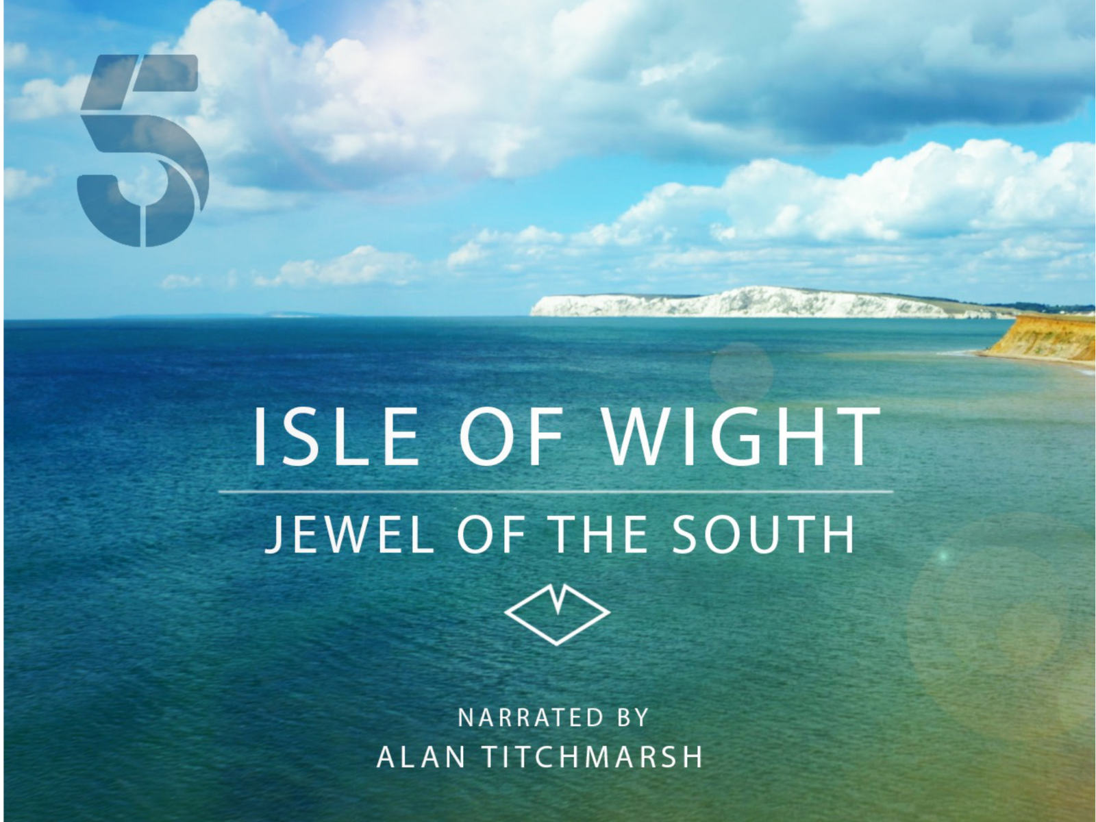 A background image of the coastline and sea around the Isle of Wight overlaid with 'Isle of Wight, Jewel of the South'