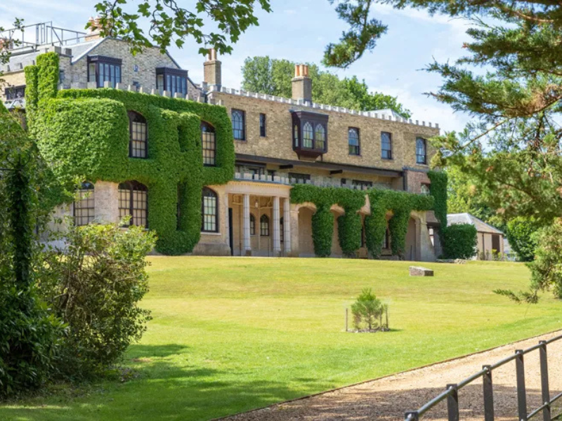 A landscape view of Farringford House and Gardens - the former home of Lord Tennyson.