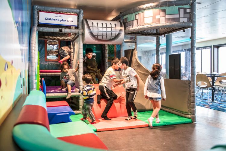 Children enjoying the onboard play area on a Wightlink ferry.