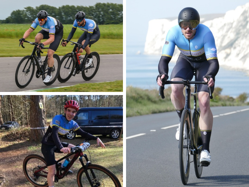 Wightlink Cycle Race team cyclists in a montage - Nick Earley, Kev Chant & Matt Alsopp from the Isle of Wight